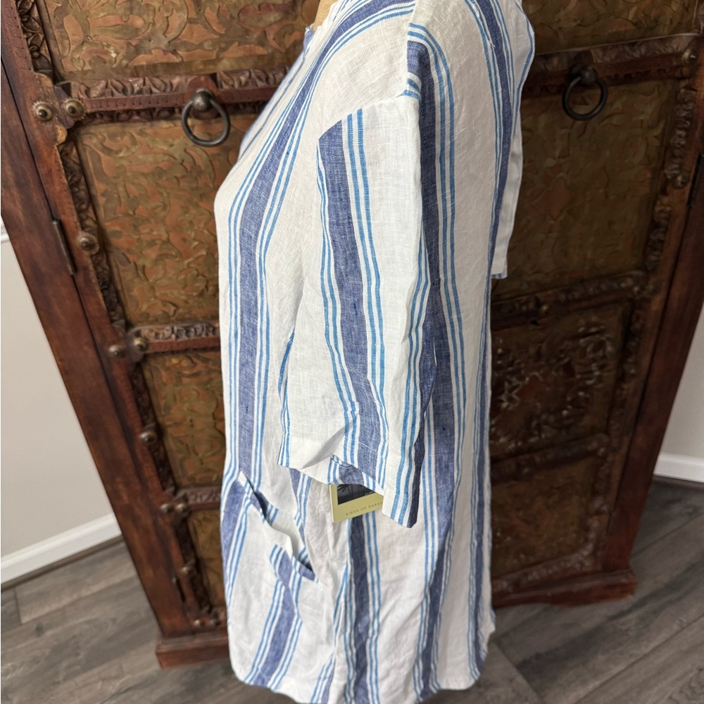 Private Bird of Paradise Blue and White Striped Dress M - Picture 2 of 9